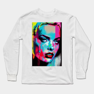 Modern woman in pop-art style portait Long Sleeve T-Shirt